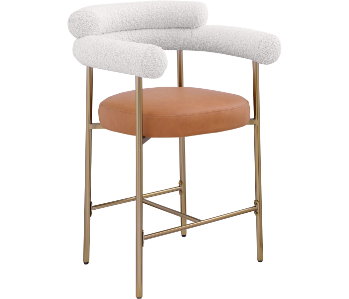 Blake - Counter Stool With Bronze Legs (Set of 2) - Cognac