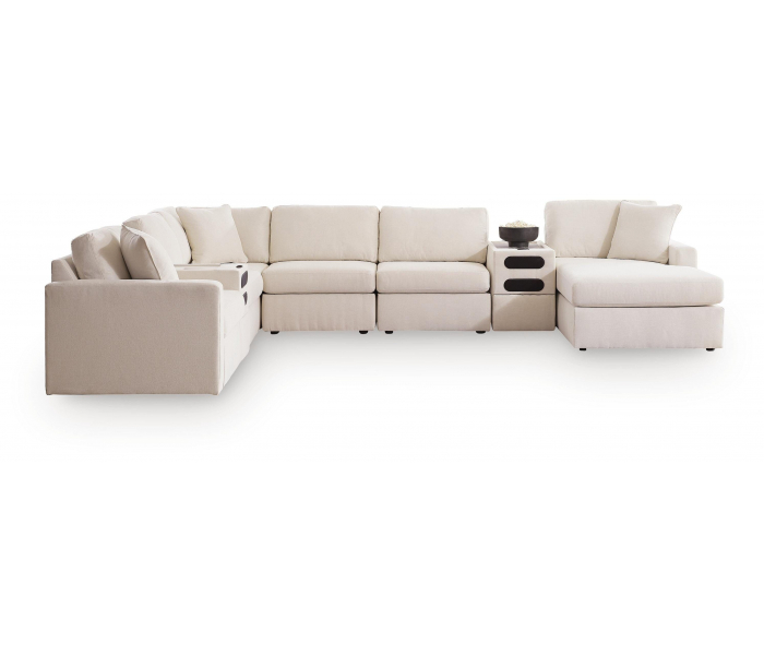 Modmax 8-Piece Sectional With RAF Corner Storage Chaise And 2 Audio Consoles Oyster, 124"