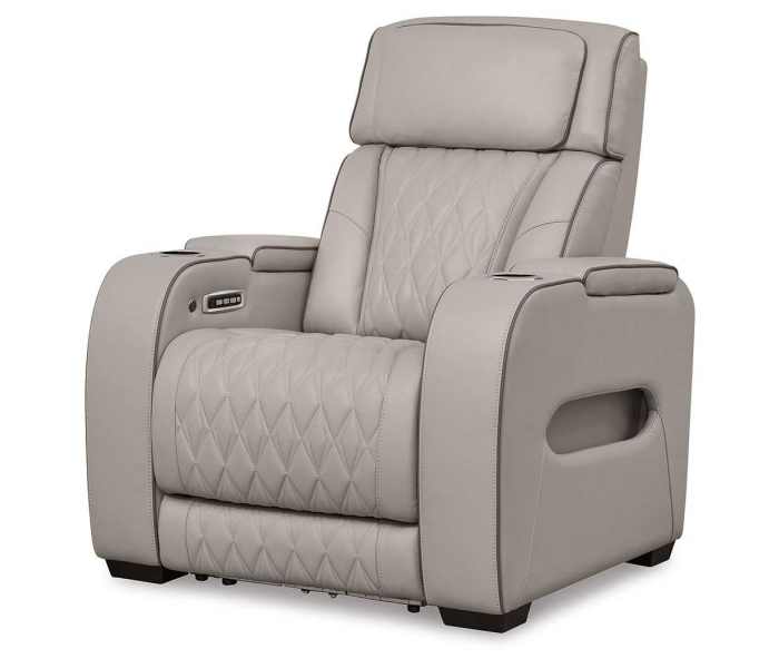 Boyington - Gray - Power Recliner/Adj Headrest