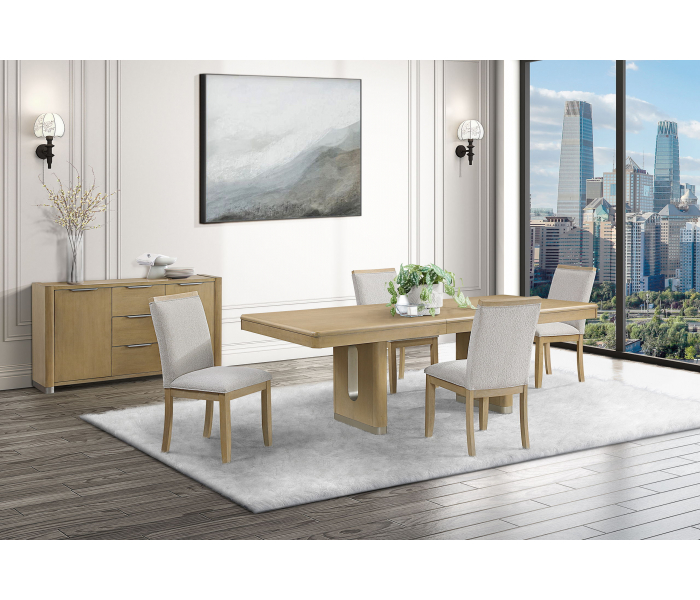 D1248 - 5 Piece Dining Room Set (D1248 Dining Table And 4 D1248 Dining Chairs) - Natural - Light Brown