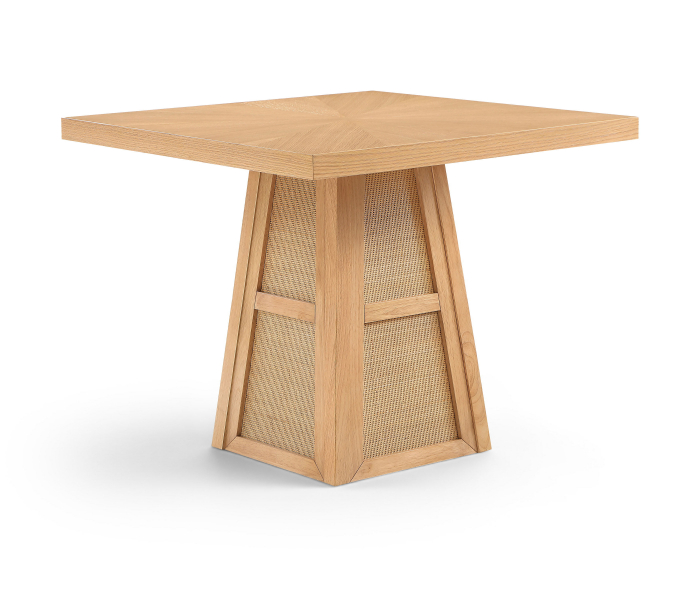 Fenwick - 36.25" Cane Oak Veneer And Solid Wood Dining Table - Natural - Light Brown, 36.25"