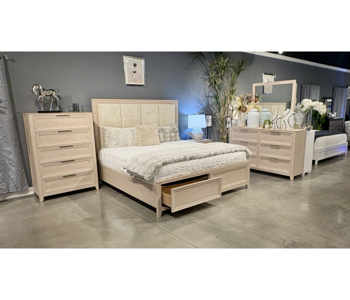 Mariah - 5 Piece Full Bedroom Set (Bed, Dresser & Mirror, Nightstand, Chest) - Dark Brown