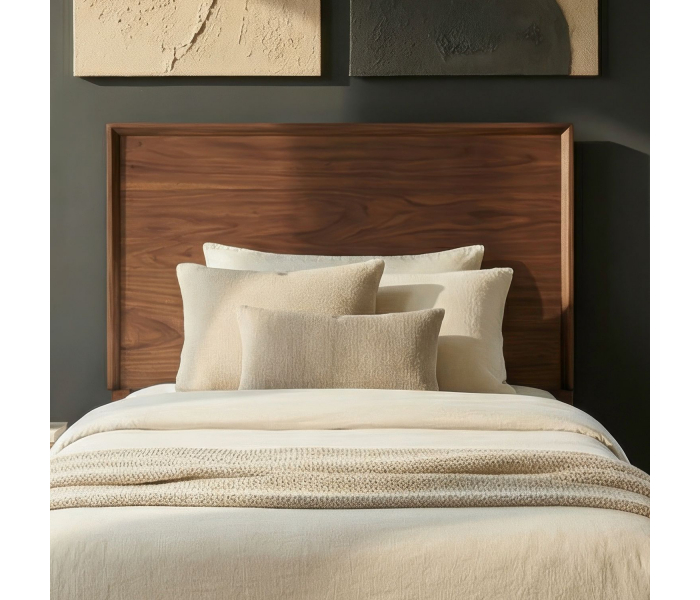 Century Modern - Twin Panel Headboard - Satin Walnut - Dark Brown