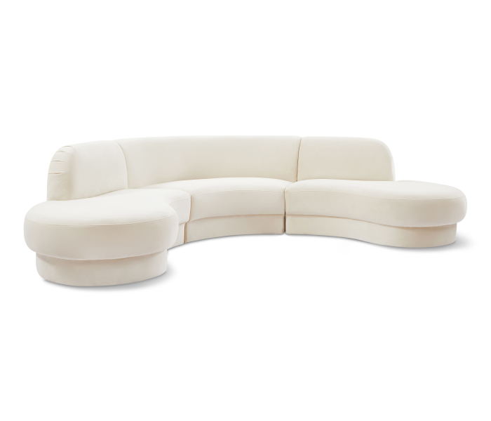 Rosa - 3 Piece Sectional - Cream, 135"