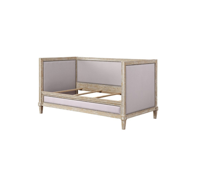 Charlton - Twin Daybed - Beige Linen & Weathered Oak - Light Brown