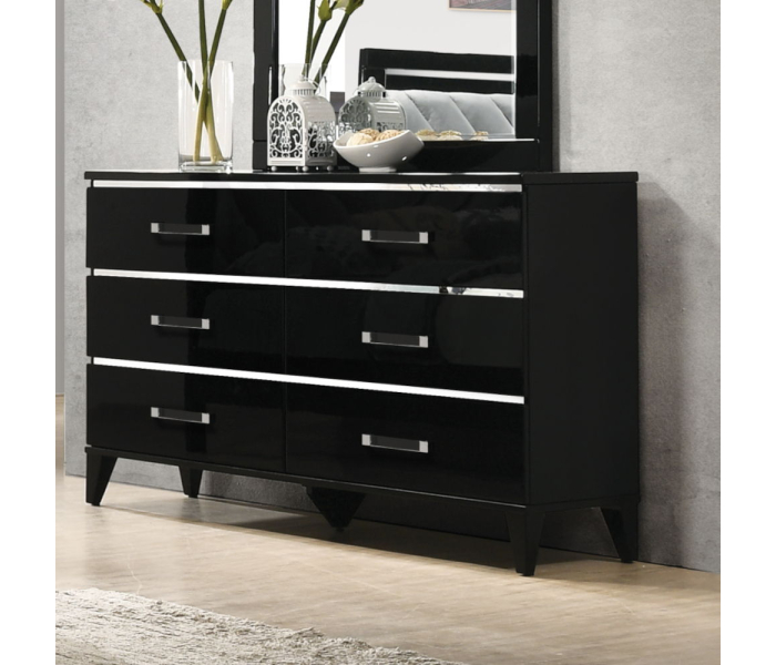 Chelsie - Dresser - Black Finish, 63" Wide