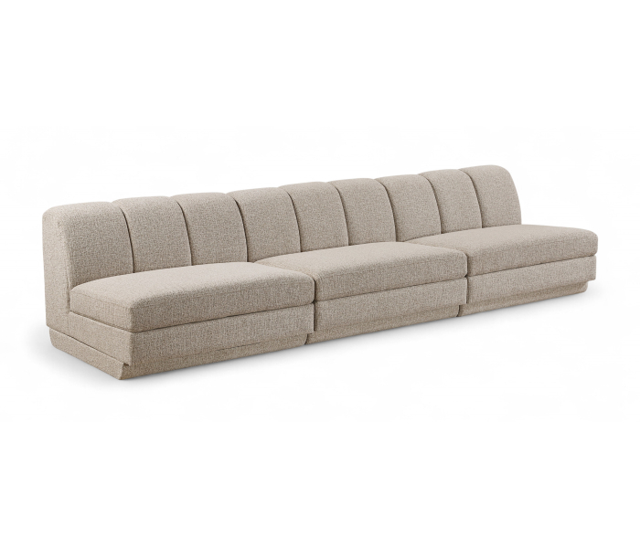 Modari - 120" Fabric Upholstered 3 Piece Modular Sofa - Beige, 120"