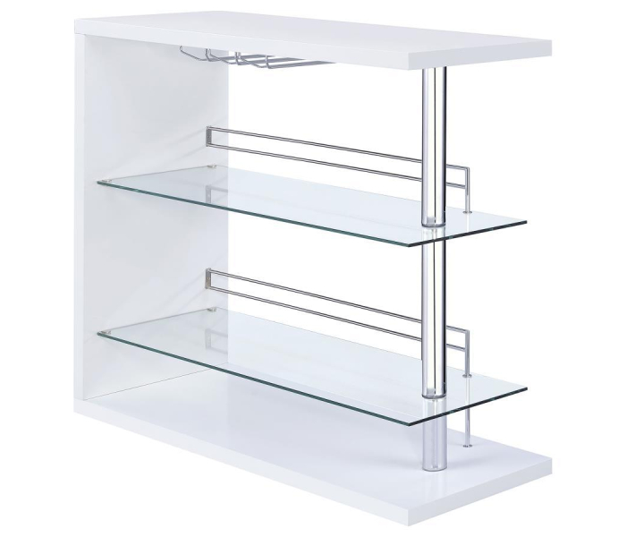 Prescott - Rectangular Home Bar Table - White High Gloss