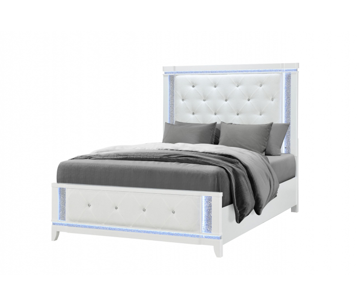 Alina - Full Bed Footboard With LED - White