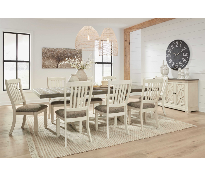 Bolanburg - Brown / Beige - 10 Pc. - Dining Table, 6 Side Chairs, Bench, Sever