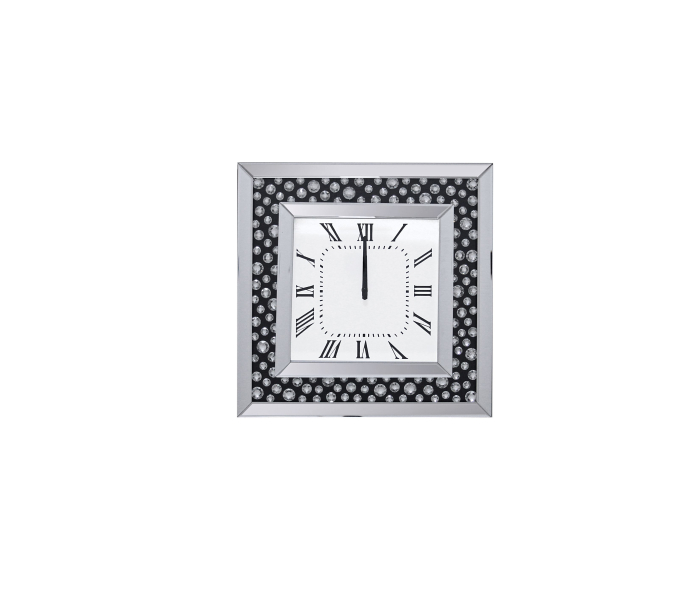Marku - Wall Clock - Mirrored & Faux Gemstones