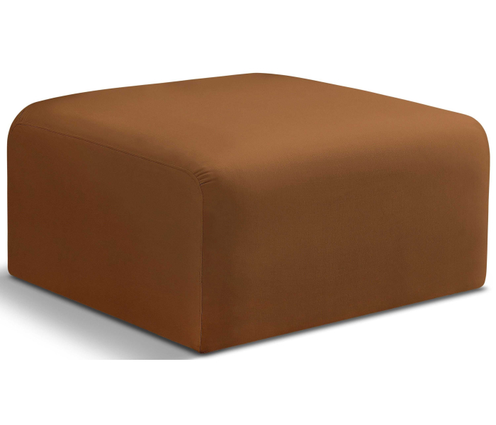 Arc - Velvet Ottoman - Saddle