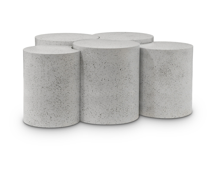 Dimple - 5 Piece Modular Coffee Table - White Terazzo, 45"