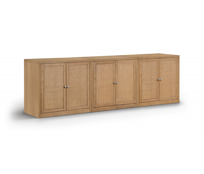Vero - Solid Wood And Oak Veneer 3 Piece Sideboard/Buffet - Natural - Light Brown
