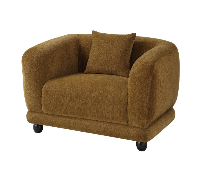 Lennox - Chair With Pillow - Brown Chenille - Light Brown