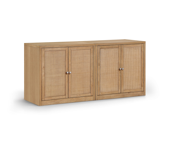 Vero - Solid Wood And Oak Veneer 2 Piece Sideboard/Buffet - Natural - Light Brown
