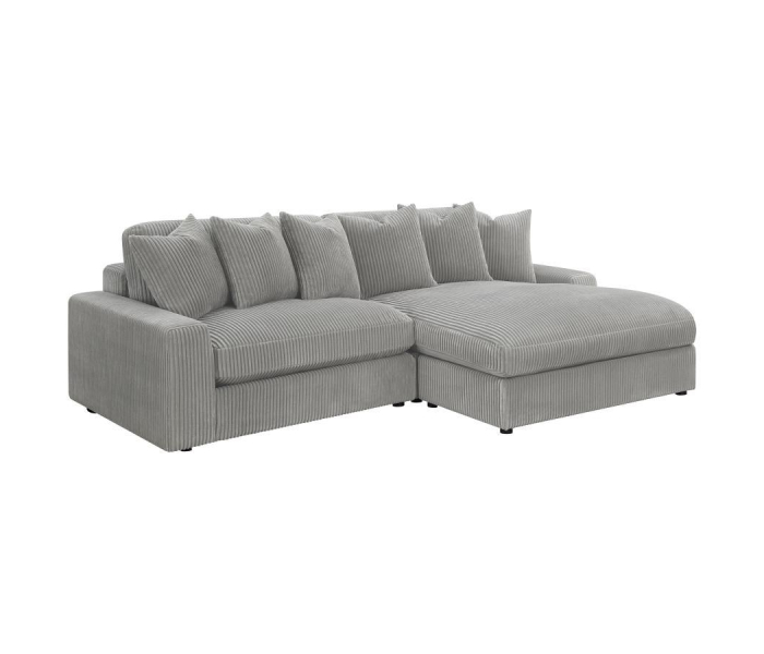 Blaine - Reversible Upholstered Chaise Sectional Sofa - Fog, 105"
