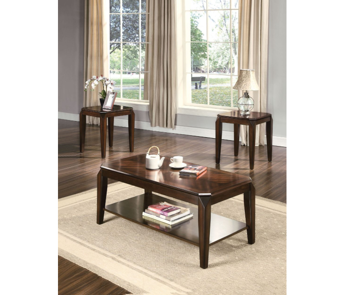 Docila - Coffee Table Set - Walnut - 19", 47"