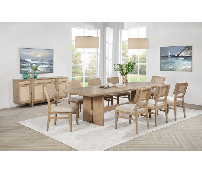 Kailani - 10 Piece Wood Dining Set with Sideboard - Beige Oak