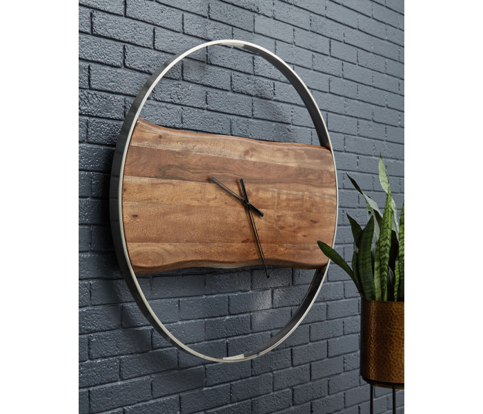 Panchali - Brown / Silver Finish - Wall Clock