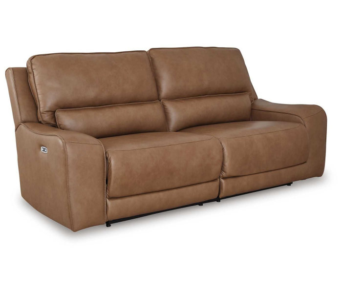 DeepWakes 2 Seat Power Reclining Sofa Adjustable Headrest Caramel, 92"