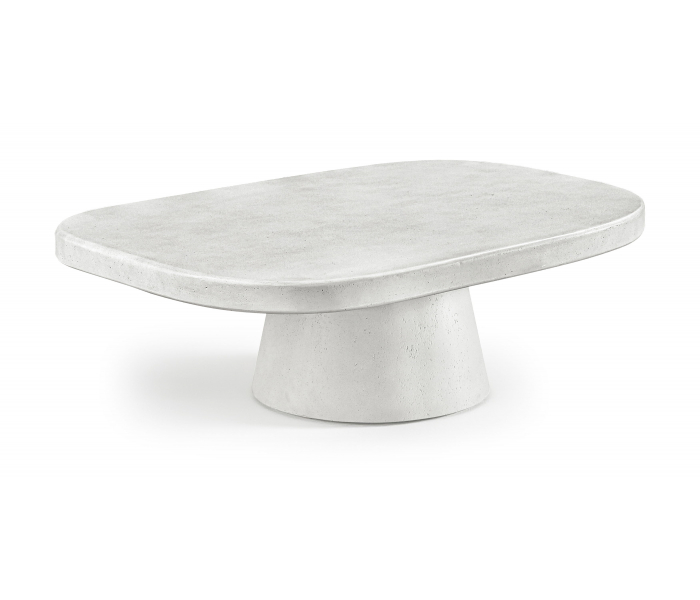 Prato - Concrete Indoor/Outdoor Coffee Table - White, 46"