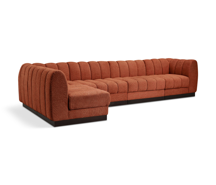 Quinn - 5 Piece Modular Sectional - Cognac, 133"