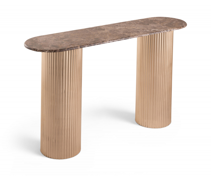 Cindra - Genuine Marble Top And Iron Base Console Table, 50"