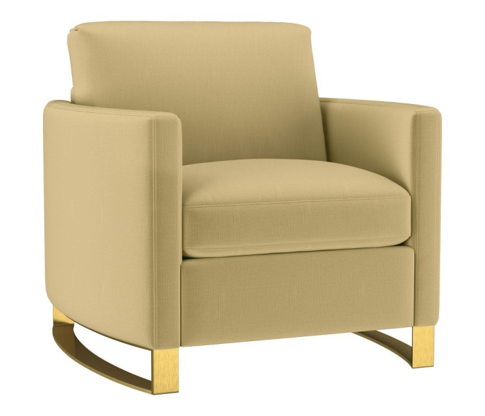Corliss - Upholstered Curved Track Arm Chair - Camel