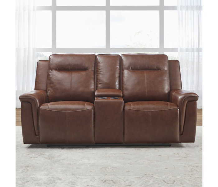 Avery - Loveseat With Console P2 - Cognac
