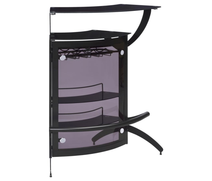 Dallas - 2-Shelf Curved Freestanding Home Bar Cabinet - Black