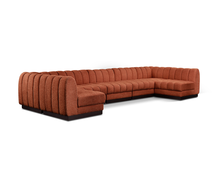 Quinn - 7 Piece Modular U-Shaped Sectional - Cognac, 165"