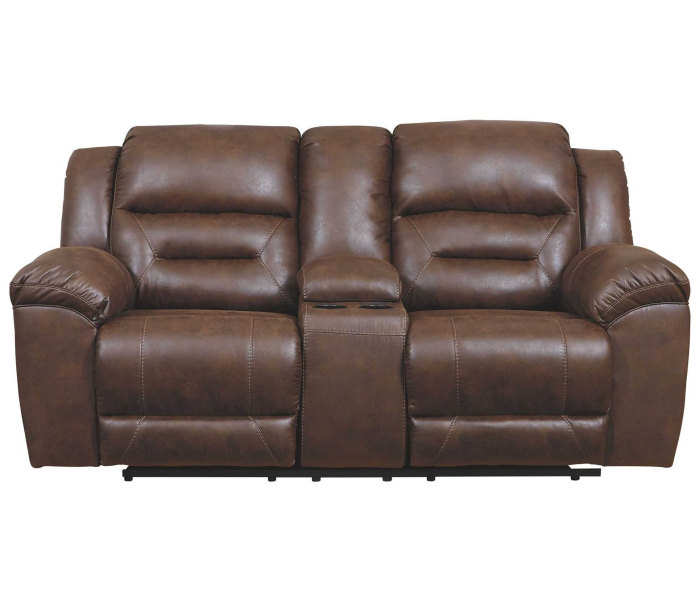 Stoneland - Chocolate - DBL Rec Loveseat w/Console