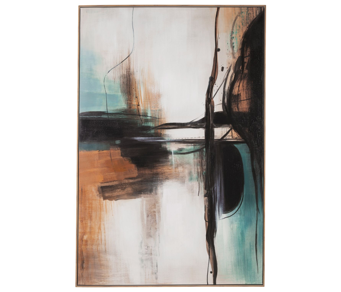 Brunonia - Teal / Orange / Black - Wall Art