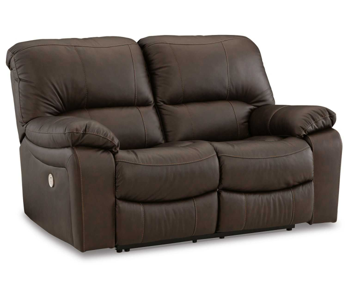 Leesworth - Dark Brown - Reclining Power Loveseat