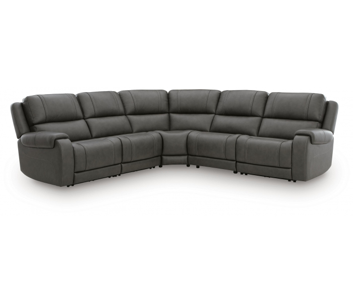 5Z Pittson 5-Piece Power Reclining Sectional With 2 Power Armless Recliners Anchor, 120"