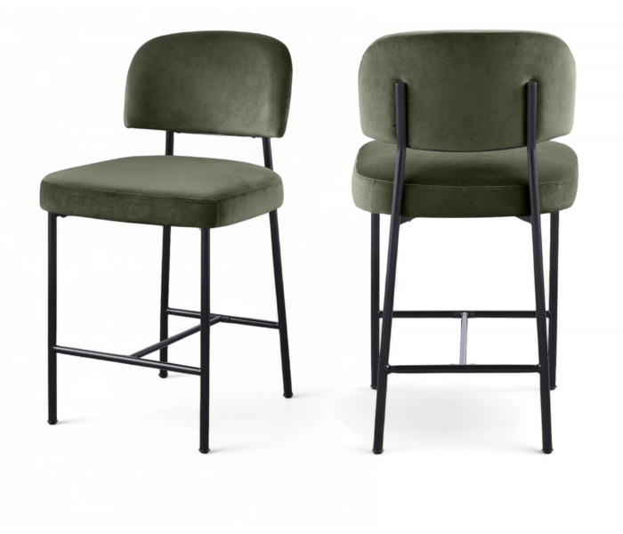 Zarelle - Performance Fabric Upholstered Counter Stool (Set of 2) - Green