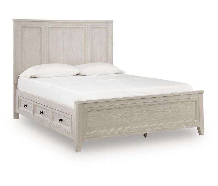 Darbonton - Queen Panel Storage Bed - Dove White