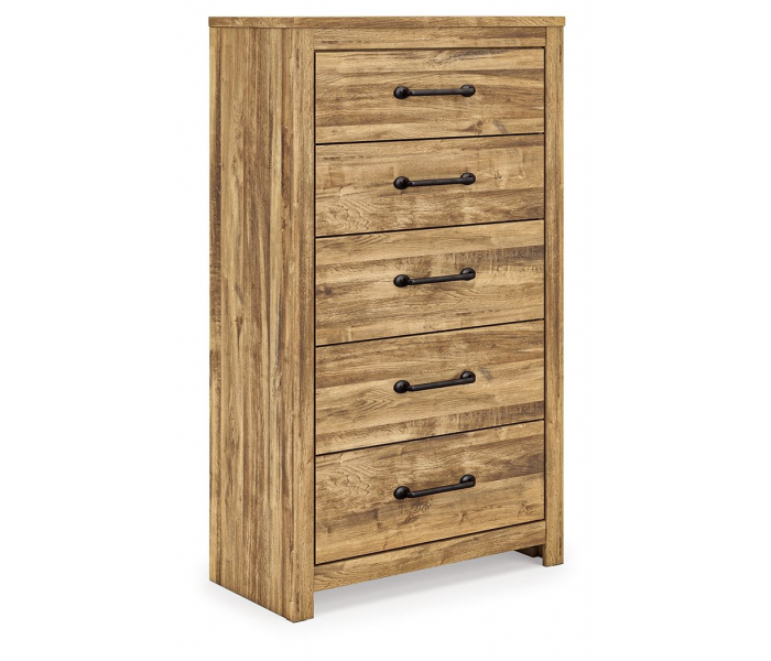 Maystonna Five Drawer Chest Brown, 54.41" Tall
