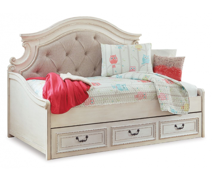 Realyn Twin Day Bed With Storage Chipped White