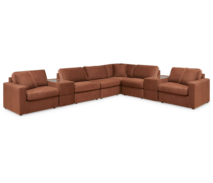 Cozymax - Spice - 8-Piece Sectional With 2 Storage Consoles, 156"