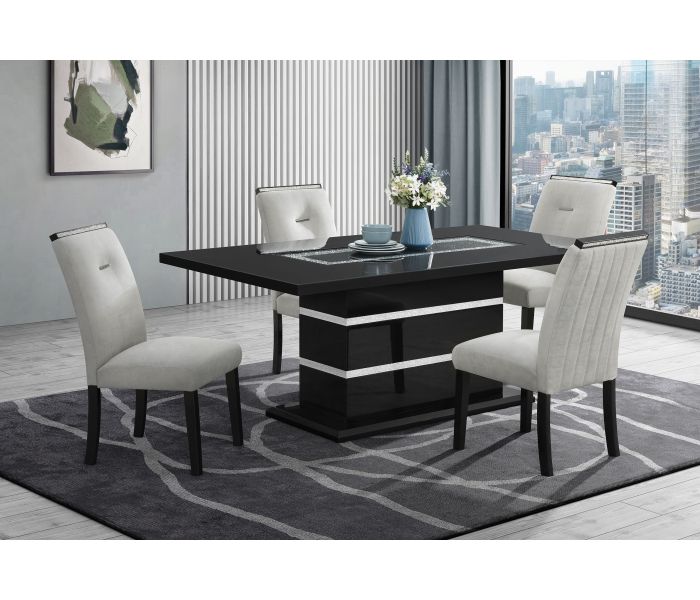 Monaco - 5 Piece Dining Room Set (Dining Table And 4 Dinning Chairs) - Black