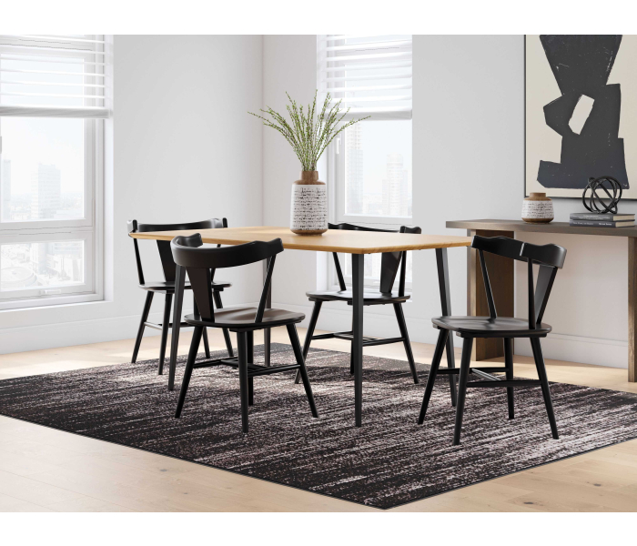 Gretlynn - Black / Natural - 5 Pc. - Dining Room Table, 4 Side Chairs