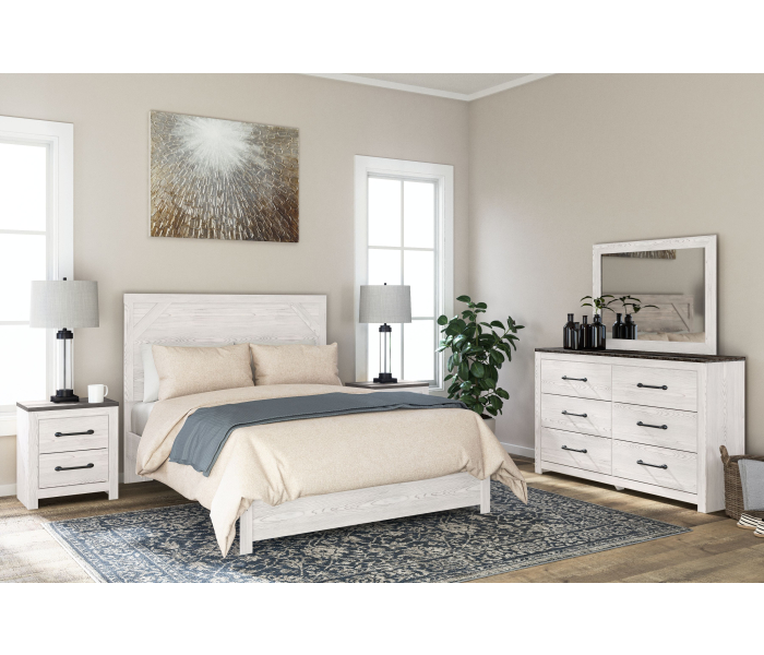 Gerridan - White / Gray - Two Drawer Night Stand