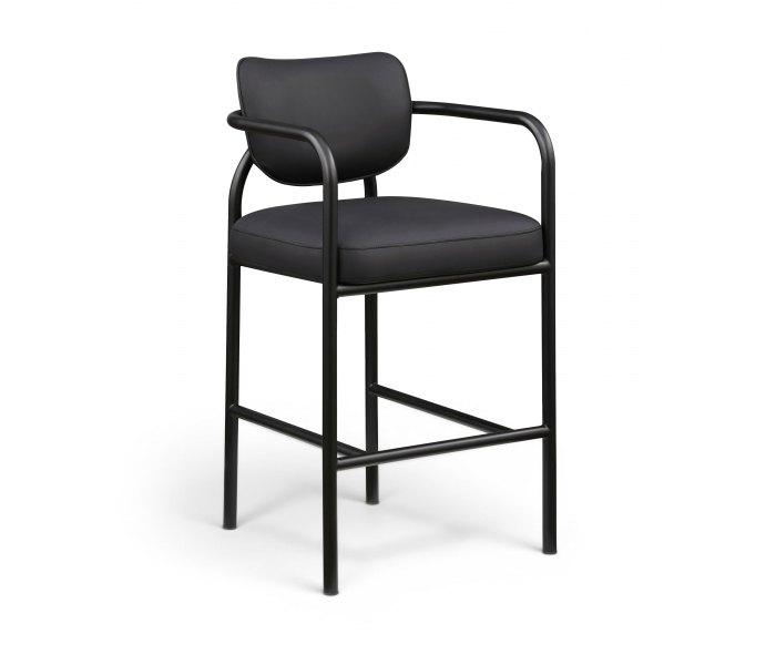 Serava - Vegan Leather Upholstered Bar Stool - Black