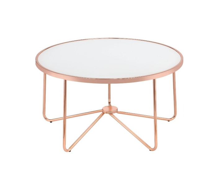 Alivia - Coffee Table - Rose Gold & Frosted Glass, 34"