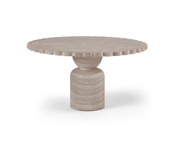 Petalia - 54'' Indoor/Outdoor Dining Table - Travertine - Beige, 54"