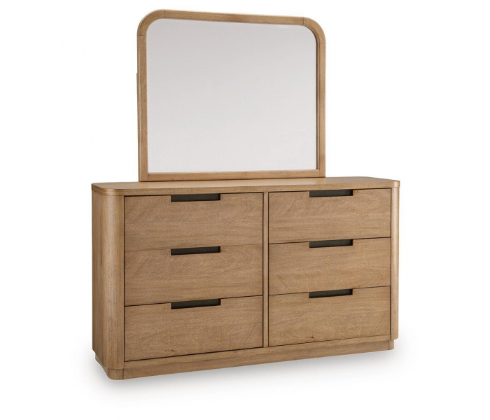 Pamaria Dresser And Mirror Light Brown