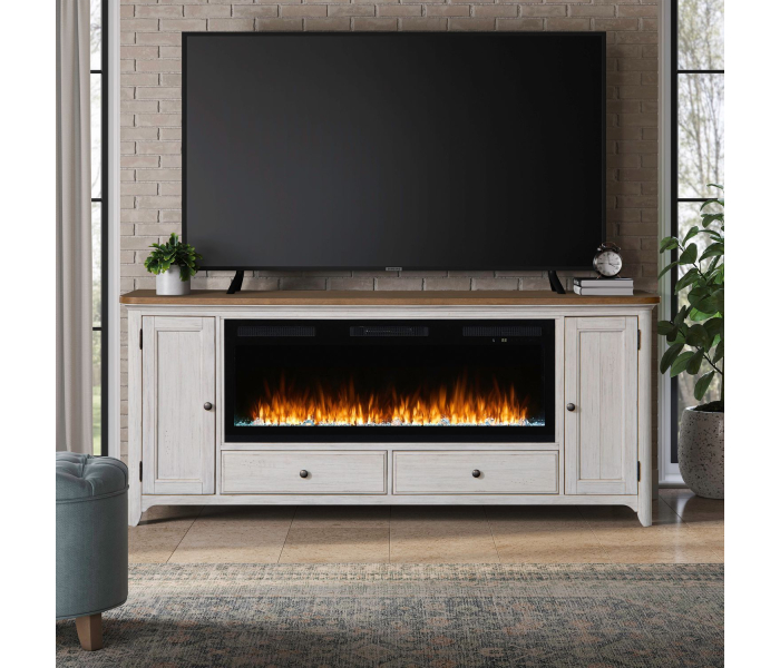 Fireplace TV Consoles - 652 80" Console With Fire FT