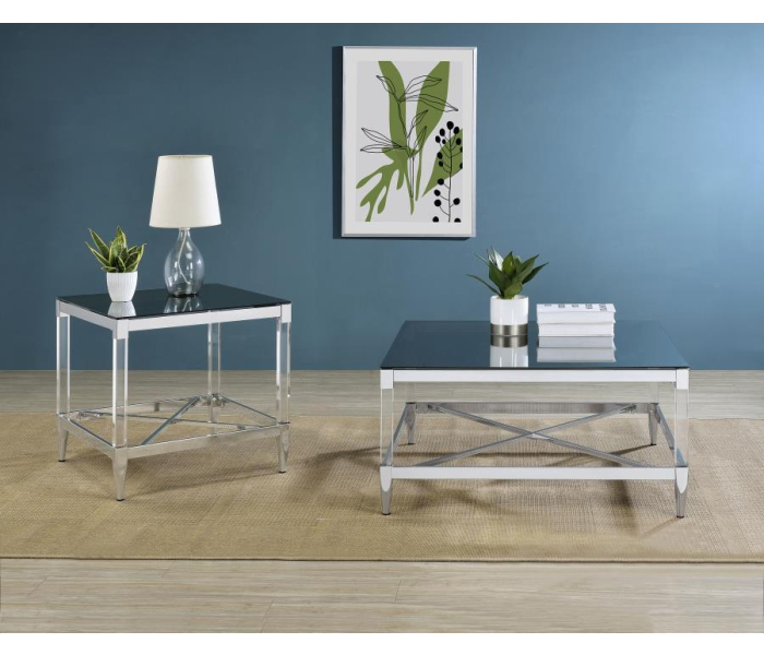 Lindley - 2 Piece Square Coffee And End Table Set - Chrome